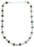 Genuine Sterling Silver Multicolor Choker Bead Necklace RX114630